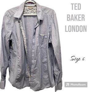 Ted baker London blue plaid shirt Ted size 6(2xl)